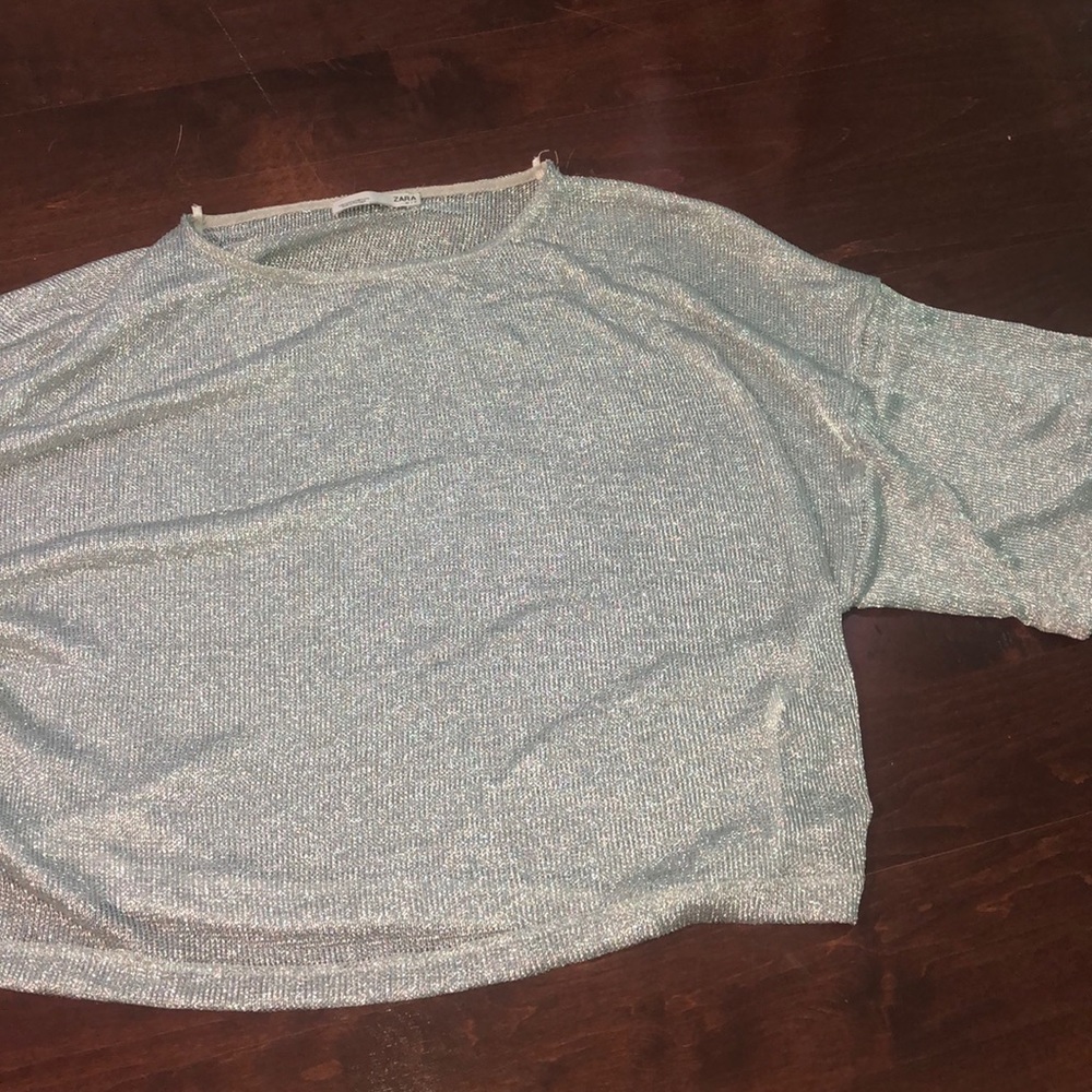 Shiny silver Zara shirt